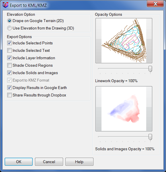 Export to KMZ file