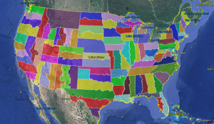 Google Earth KMZ file of State Plane NAD 83 Zones