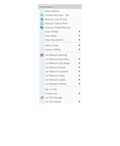 Civil 2017 Area Layout Menu