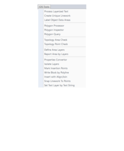 GIS 2017 GIS Tools Menu