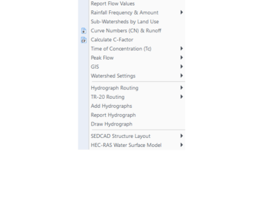 Hydrology 2017 Watershed Menu