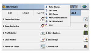 SurvCE and SurvPC Select Equipment Options