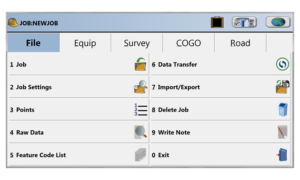 SurvCE and SurvPC 5 File Menu