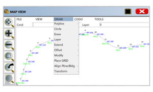 SurvCE and SurvPC 5 Map View | DRAW Menu