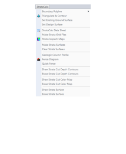 GeoTech 2017 StrataCalc Menu